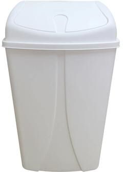 YBM Home Portable Plastic Trash Can with Dual Swing Lid
