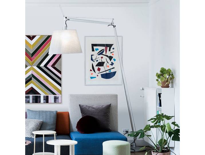 Tolomeo Maxi LED-Stehleuchte Alu - Artemide - Wohnzimmer - Design - Metall - Mit Schirm