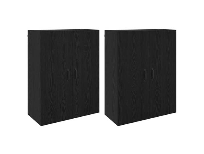 GHVBNMF Wandschrank 2er Set Schwarz Eichen-Optik 69,5x34x90 cm Platzeinsparende Hängeschränke aus Holzwerkstoff für Wohnzimmer und Homeoffice. Viel Stauraum mit Scharniertüren.