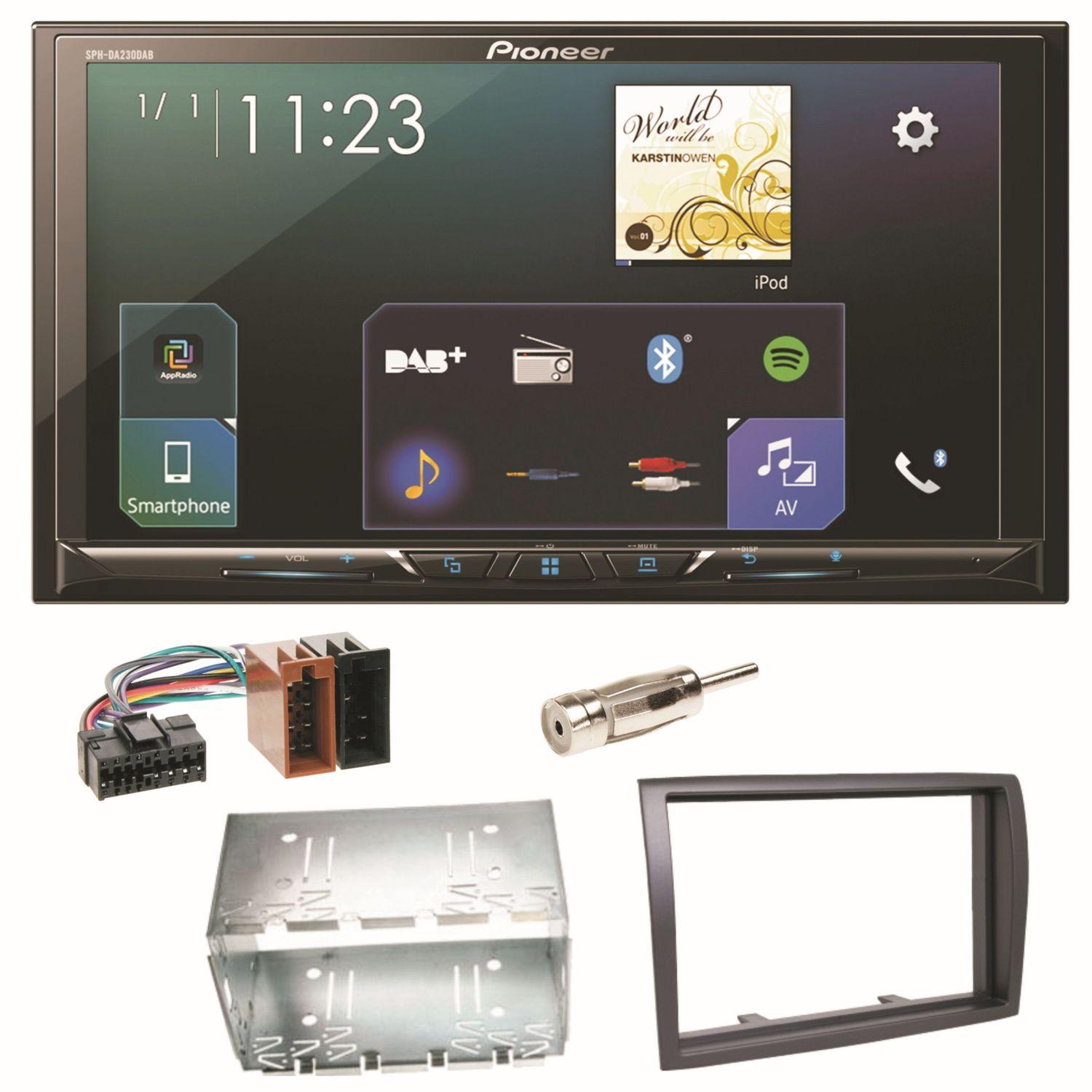Pioneer SPH-DA230DAB Bluetooth Autoradio Einbauset für Fiat Ducato Boxer Jumper