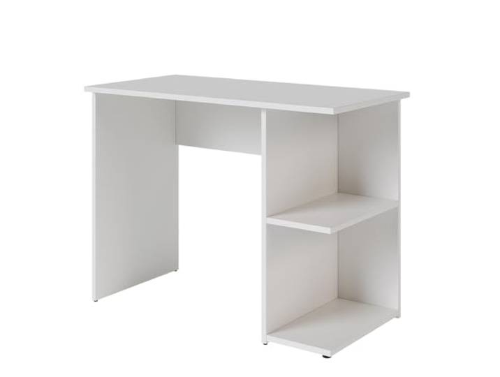 Vicco Schreibtisch Simple , Weiß 100 x 50 cm mit zwei Ablagen zur organisierten Aufbewahrung