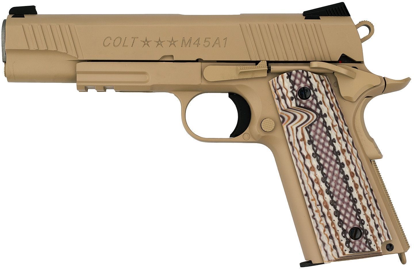 Produkter från Colt Colt 1911 Rail M45A1 Tan, Blowback Co2 6mm