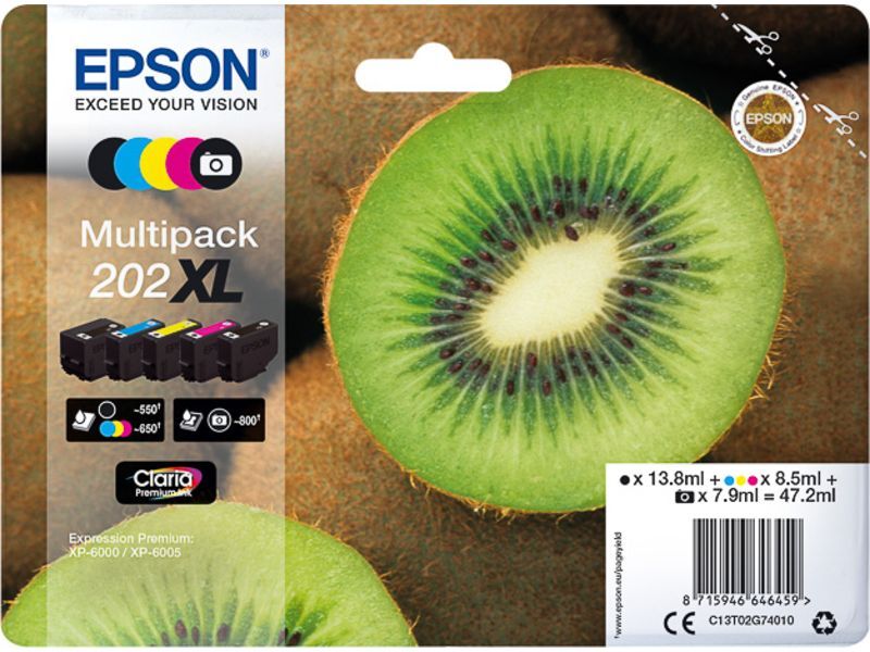 Epson 202XL (C13T02G74010) - 5-farbig - Druckerpatrone - Hohe Kapazität - Multipack