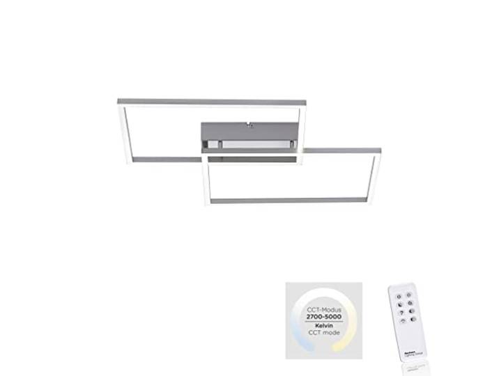 Design LED Decken Leuchte Wohn Zimmer Flur Lampe CCT FERNBEDIENUNG silber Leuchten Direkt 14018-55 Weiss