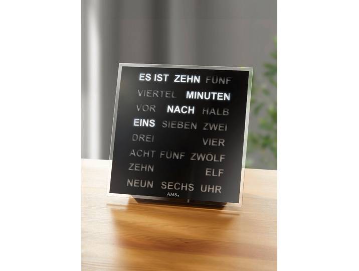 Digitale Tischuhr ohne Zeiger, Schwarz