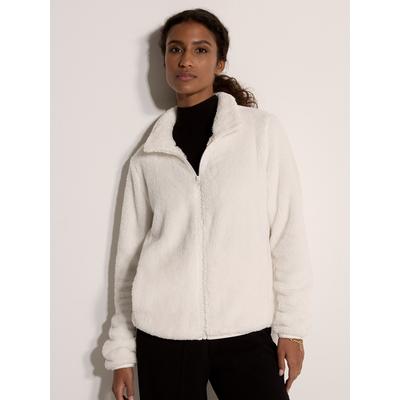 Cardigan APRICOT "Fleecejacke", Damen, Gr. M (38), beige (creme), gewebt, Obermaterial: 100% Polyester PES., uni, Strickjacken, mit durchgehendem Reißverschluss