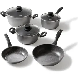 STONELINE® Kochgeschirr-Set 8-teilig mit Deckeln, beschichtete Töpfe & Pfannen Induktion geeignet