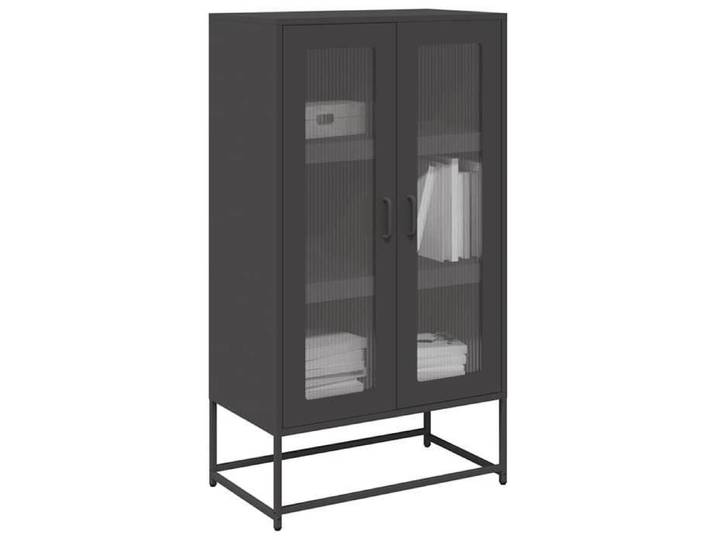 Noir Buffet haut noir 68x39x123 cm acier - Vaisselier H11241