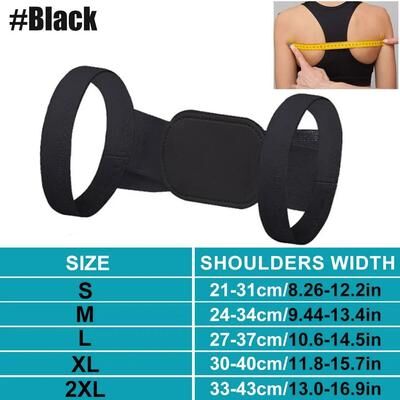 Useful Little Things Adjustable Back Posture Corrector And Spine Reshaping Belt b Black xxxl