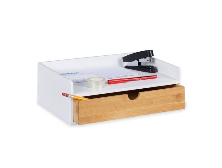 Relaxdays Schreibtisch-Organizer mit Schublade