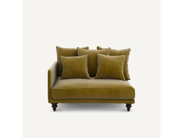 AM.PM Demi canapé velours, Lazare Droit Vert Olive