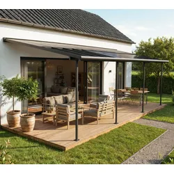 Palram - Canopia Sierra Cabrio 1030 | Aluminium Terrassenüberdachung | 3x9,2 m - Anthrazit