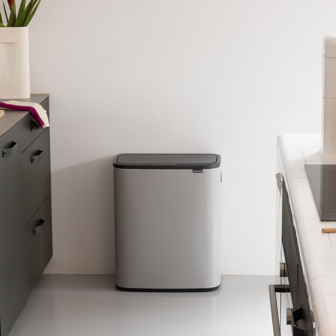 Brabantia Bo Touch Bin 2x30l Soft Grey 60L