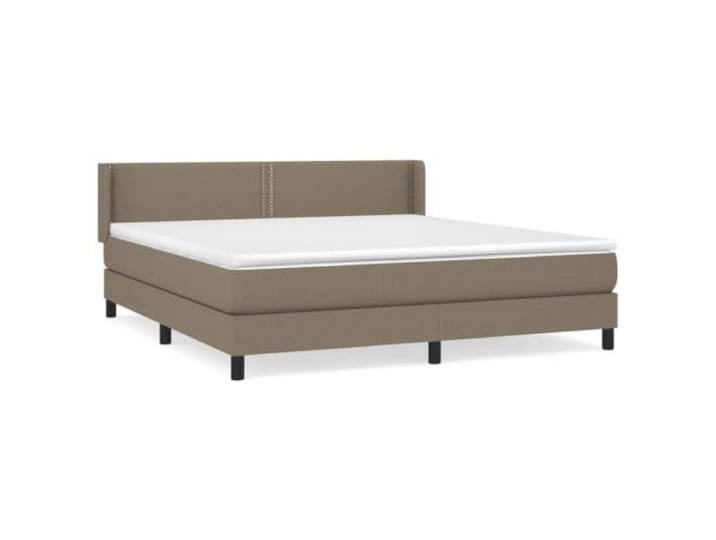 PUGYNBK Boxspringbett, 180 x 200 cm, Taupe Verstellbares Kopfteil, Taschenfederkernmatratze, mittlere Festigkeit, gepolstert