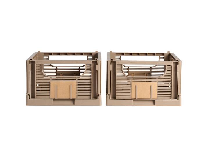 Schou Aufbewahrungsbox L 2er Set Faltbar Braun
