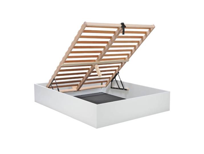 Lit coffre 2 places, blanc, 160x200 cm