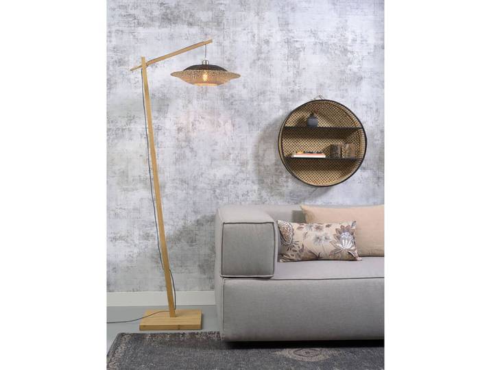 Stehleuchte Kalimantan Ø 44cm Schwarz/Braun/Beige/Schwarz Material: Massivholz Oberfläche Holz: Beschichtet Oberfläche Metall: Lackiert E27