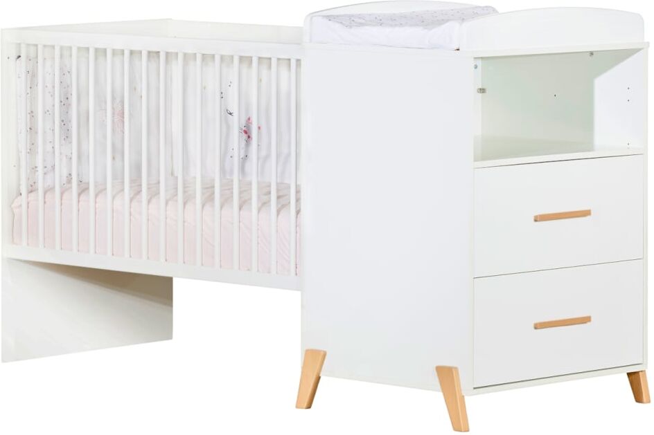 Baby Price Lit bébé combiné évolutif Joy naturel (60 x 120 cm) Blanc 196x107x71cm