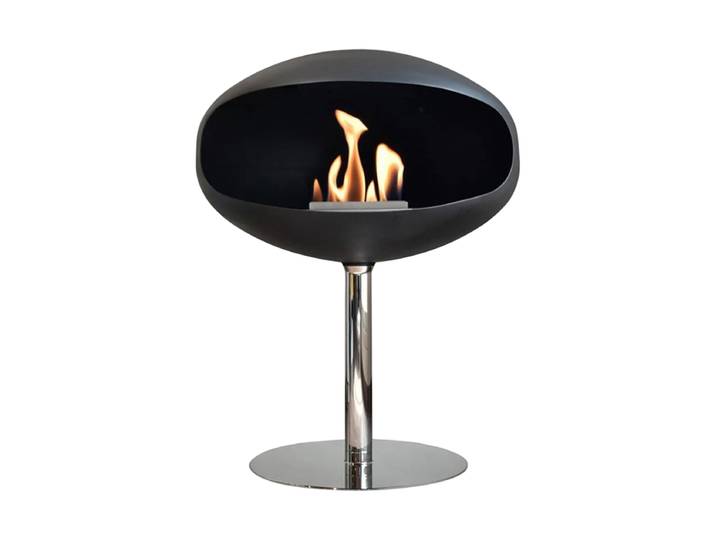 Design Bioethanol Kamin „Cocoon Pedestal“ - Schwarz/Silber Schwarz,Silber Cocoon Fires