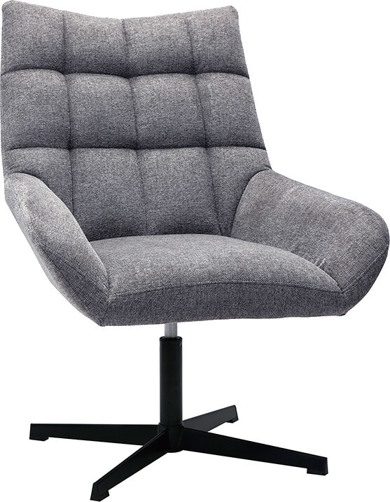 Miliboo Design Sessel im dunkelgrauen strukturiertem Samtdesign drehbar KING