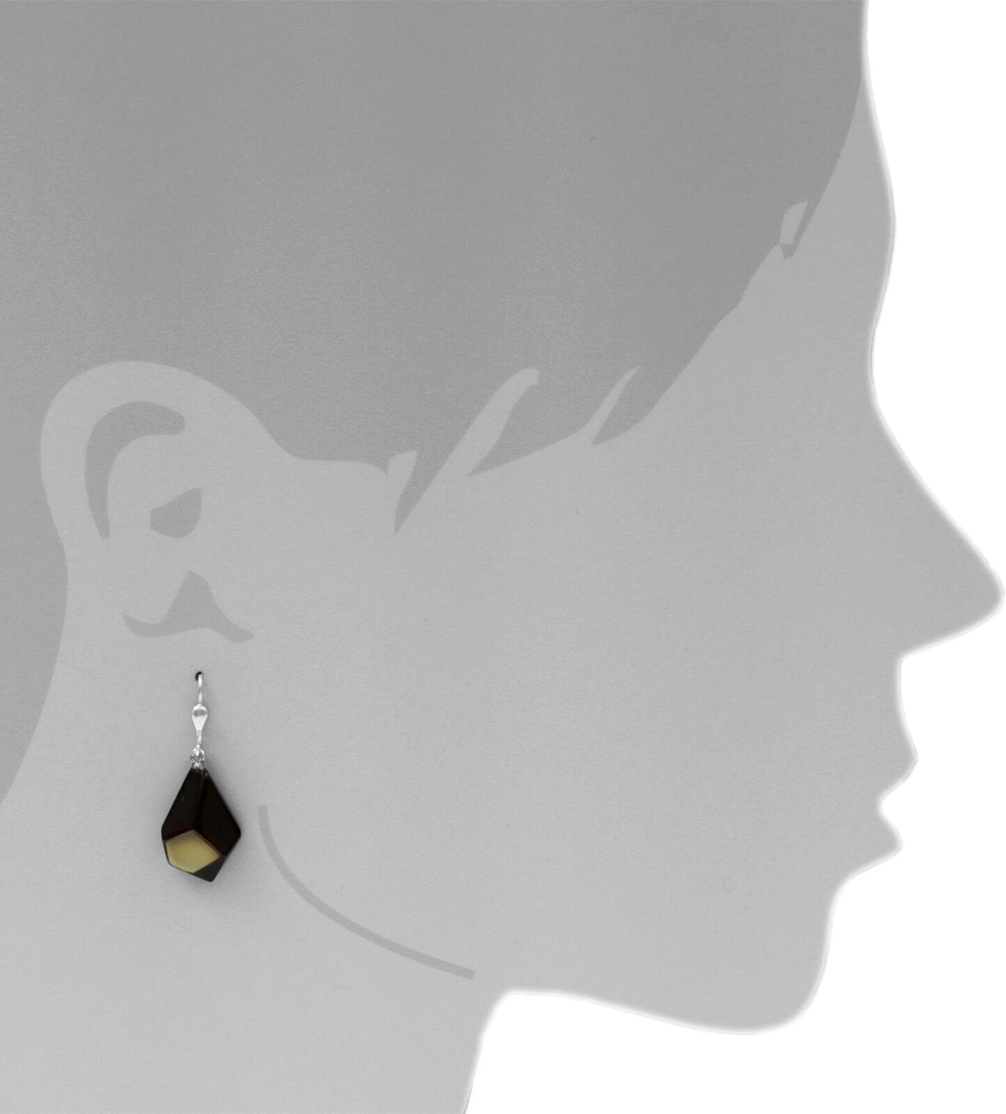 Paar Ohrhänger OSTSEE-SCHMUCK "Ostsee-Schmuck Ohrhänger Trapez Ohrhänger Trapez", weiß (weiß, neutral), Ohrringe, Damen, 34 x 14mm, Silber 925 (Sterlingsilber), Paar Ohrhänger