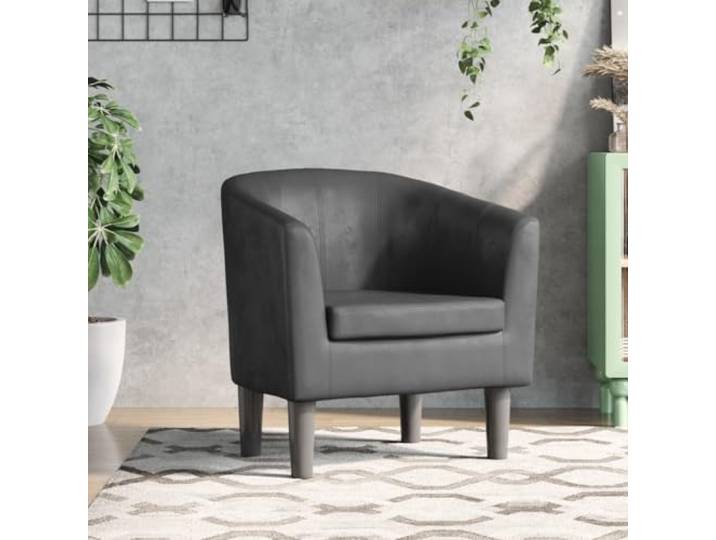WHOPBXGAD Kunstleder Modern Clubsessel Grau Clubsessel Grau Kunstleder Modern Sessel mit Schaumstoffpolsterung für Wohnzimmer Schlafzimmer Büro