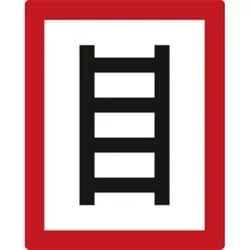 Hinweisschild auf eine geeignete Stelle zum Anleitern, Alu, 200x250 mm