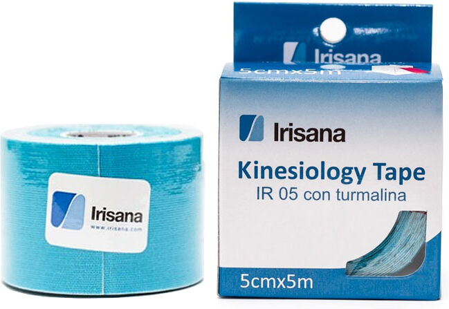 Kinesiology Tape Irisana com turmalina cor azul 5cmx5m