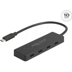 DELOCK 64322 - USB 4-Port-Hub, USB-C zu 4x USB-C