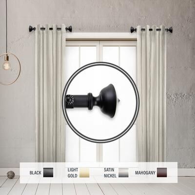 "InStyleDesign Emery 1"" Side Curtain Rod 12-20 inch long (Set of 2) - 12 to 20 inches"