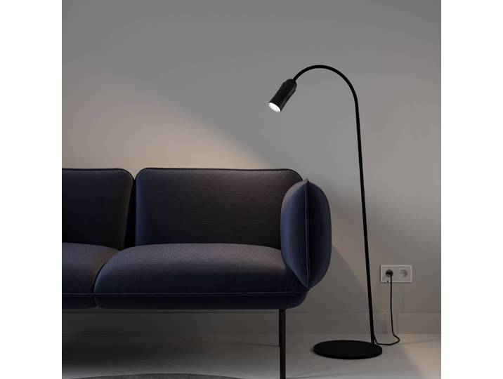 LED-vloerlamp Neo! Floor, dimbaar, zwart, Woon-/ Eetkamer, Aluminium, Modern, LED vloerlamp