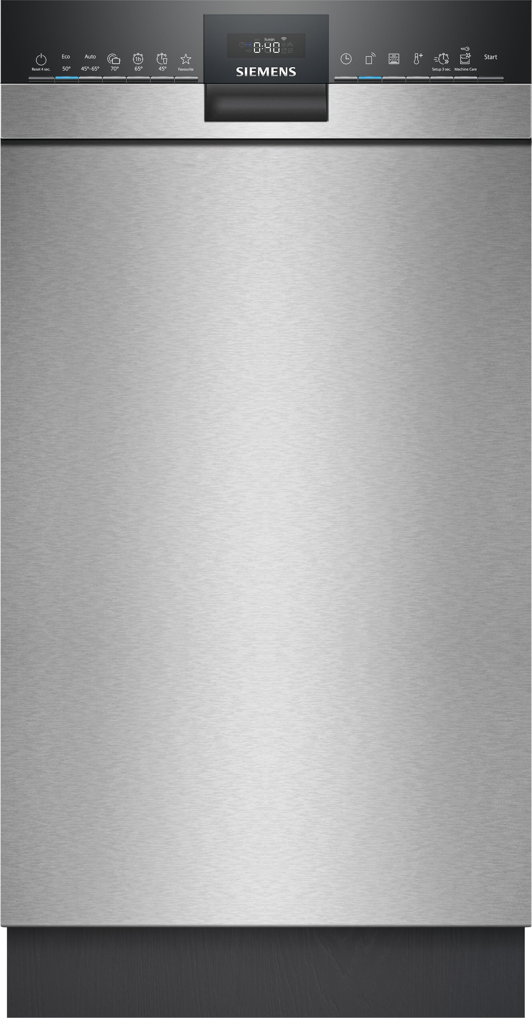 Siemens iQ300 SR43ES24ME, Unterbau, Single (45 cm breit), Edelstahl, Schwarz, Berührung, 1,75 m