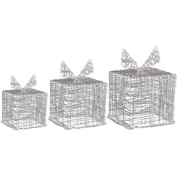 WellHome - 3er-Set leuchtende Geschenkboxen mit 90 warmweißen Micro-LEDs
