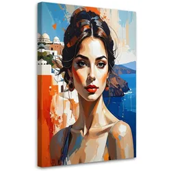 LEINWANDBILDER, Buntes Frauenporträt im modernen Kunststil