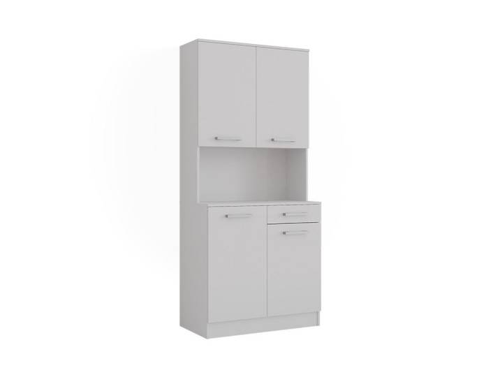 Vicco Küchenbuffet Raul Weiß 83.6 x 188.5 cm mit 4 Türen & 1 Schublade, Weiß, Weiß, Holzwerkstoff, Rechteckig, 83.6x188.5x46 cm, Küchen, Küchenmöbel, Küchenschränke, Küchenunterschrank