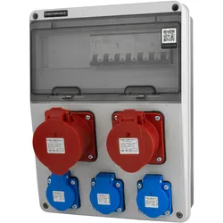 Baustromverteiler 32A 16A 3x230V JUN-S LS-Schalter Siemens Stromverteiler Wandverteiler Doktorvolt DV-5565-D