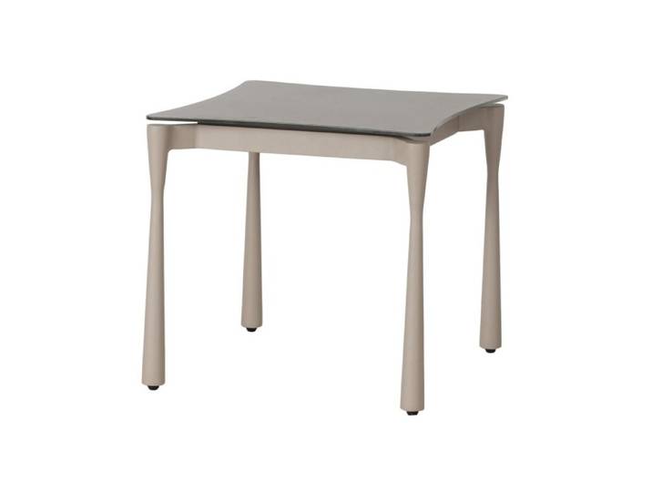 Beistelltisch Flyer mit Glas-Druck-Tischplatte beige