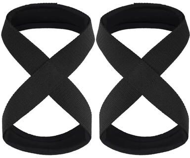 Inspired Finds Anti Slip Weightlifting Wrist Straps Pair, Adjustable Grip Support Wraps For Deadlifts, Pull Days, And Strength Training black