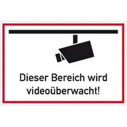 Schild Dieser Bereich wird videoüberwacht, Alu, 300x200 mm