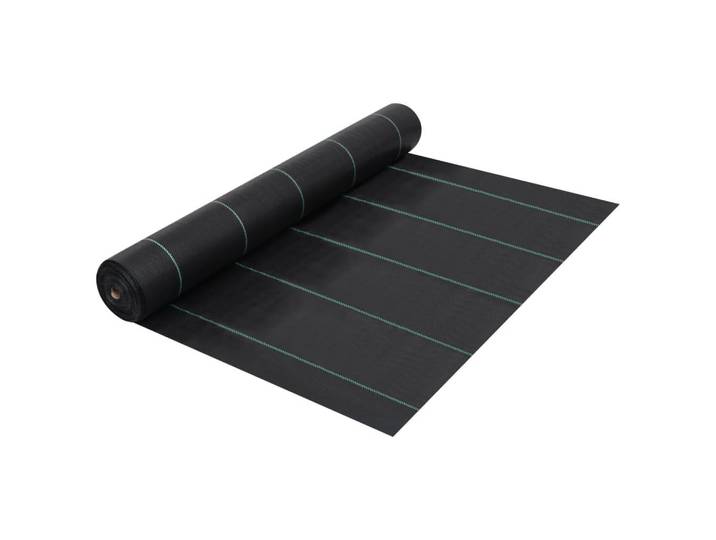 vidaXL Unkrautfolie 2/50 m, aus PP, Schwarz, 200x5000 cm, Gartenzubehör