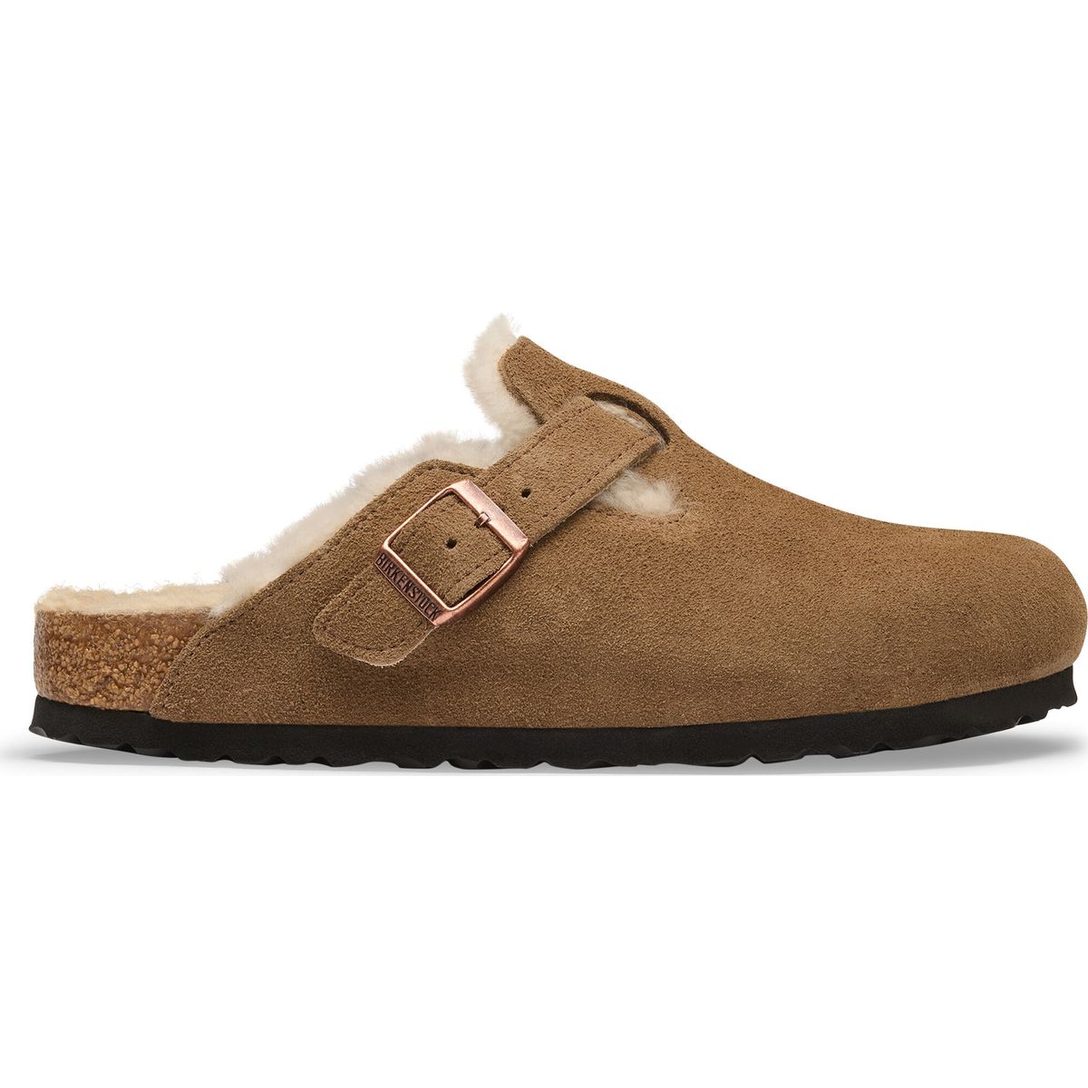Birkenstock Boston Shear Velour Leather LAF dark tea (200) Normal 42 1032440-200-42