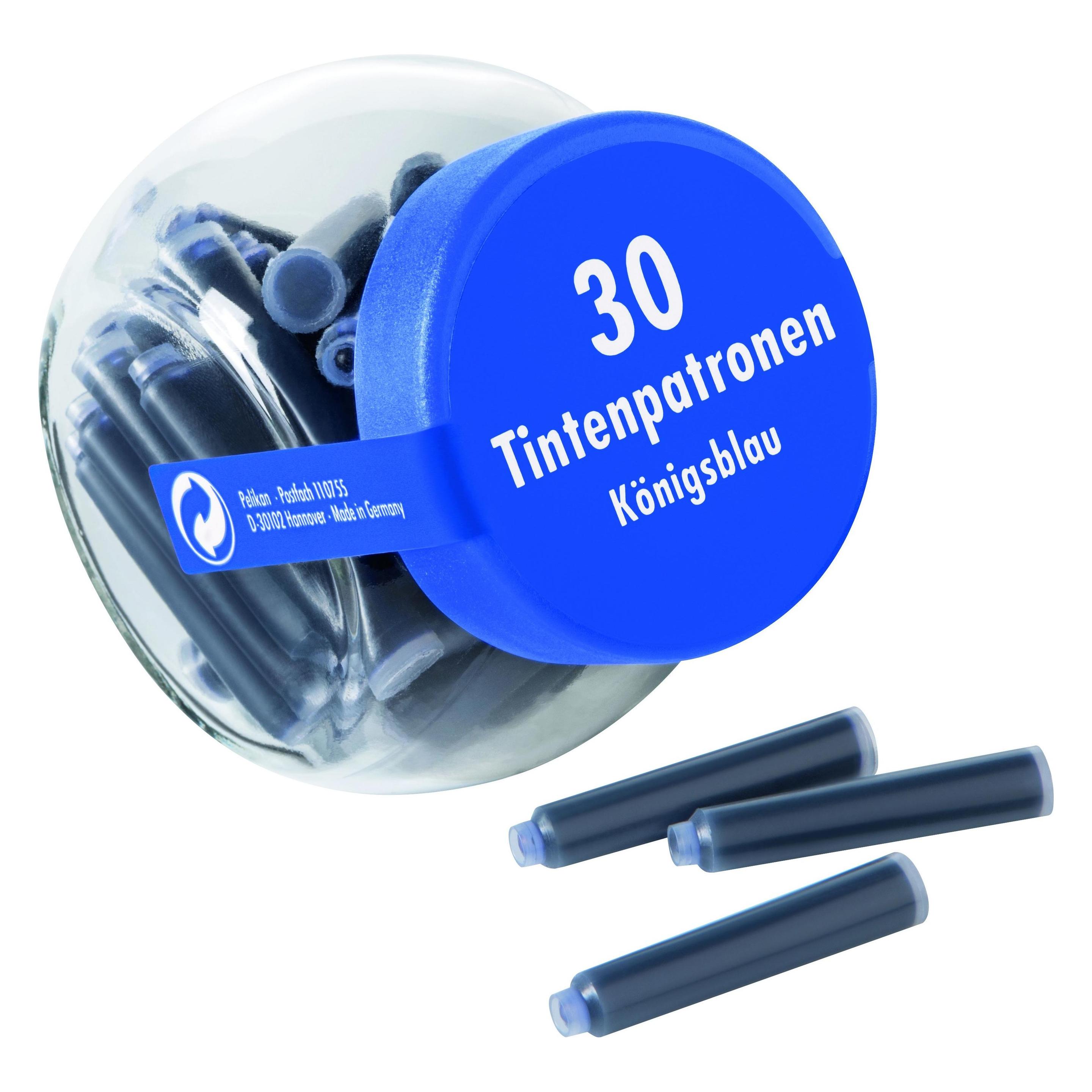 Pelikan Tintenpatrone im Glas Königsblau (Blau, 30 Stk.) (154963)