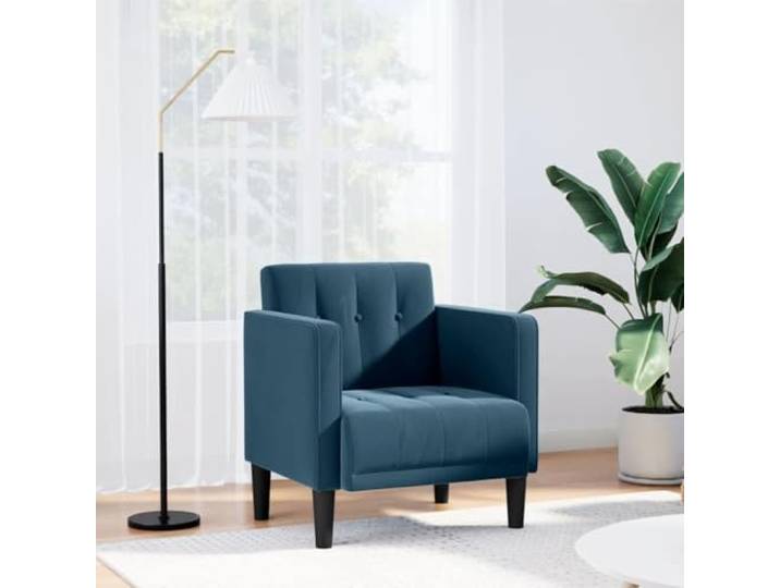 IBUQDDV Sessel mit Armlehnen Blau 53 cm Samt Sofasessel Samtbezug, Schaumstoff-Feder-Kombination, Sperrholzrahmen, Wohnzimmer, Schlafzimmer, Arbeitszimmer