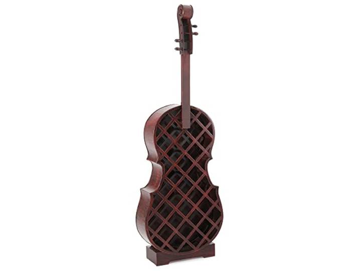 Stagecaptain Stradivino Grande Weinregal für 25 Flaschen - Weinständer aus Holz in Vintage-Optik - Handgemachtes Cello Flaschenregal - Flaschenständer in Höhe 182 cm - Retro Weinflaschenhalter