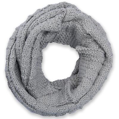 Strickschal STYLEBREAKER "Strick Loop mit Karomuster", Damen, grau (hellgrau), Obermaterial: 100% Viskose CV., Modisch, Modetücher