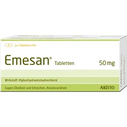Emesan - Gegen Übelkeit und Erbrechen, Reisekrankheit 50 St Tabletten