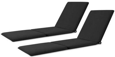 Costway Set of 2 Outdoor Chaise Lounge Cushion Patio Folding Pad-Black