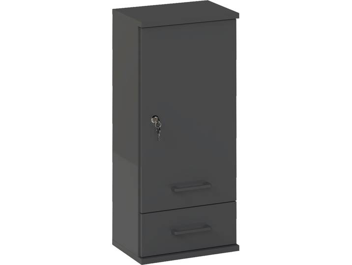 Medizinschrank SCHILDMEYER Galeno, mit 3 verschiedenen Aufklebern, Breite 30 cm, Made in Germany , grau (anthrazit), B:30,3cm H:70,8cm T:30,3cm, Holzwerkstoff, Schränke, Medizinschrank, Auswahl aus 3 verschiedenen Aufklebern zum Anbringen, Made in Germany