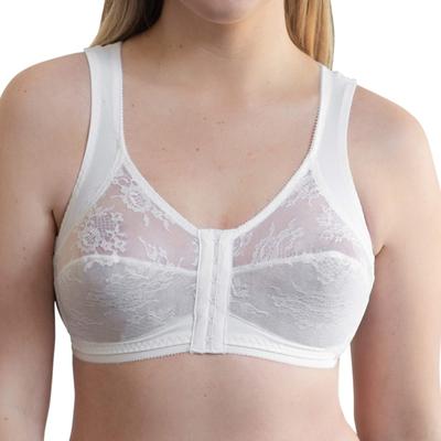 Plus Size Women's Front Closure Back Support Bandeau Bra by Rago in White (Size 46 DDD)