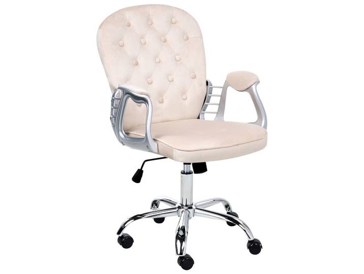 SCHREIBTISCHSTUHL Samtstoff Beige Princess